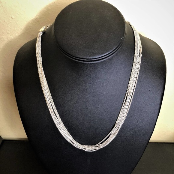 Necklace Silver 17" Multi-Strand - Picture 1 of 3